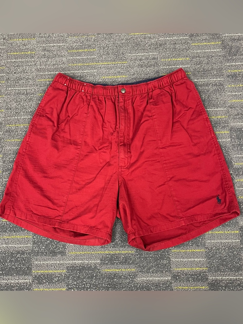 Vintage Polo Ralph Lauren Cotton Beach Shorts Size 2XL Red Drawstring 6” Casual